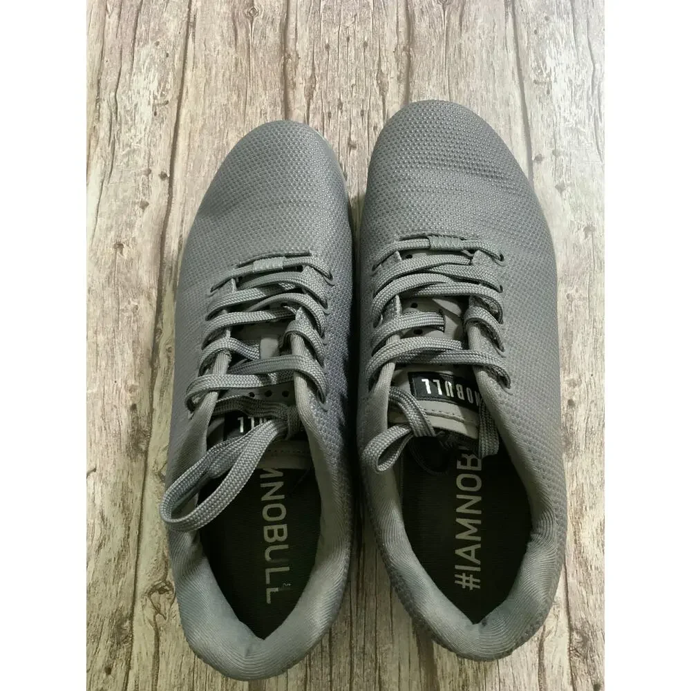 NOBULL Grey Canvas Trainer Sneakers Men's 10 Women's 11.5 Cross Training Shoes